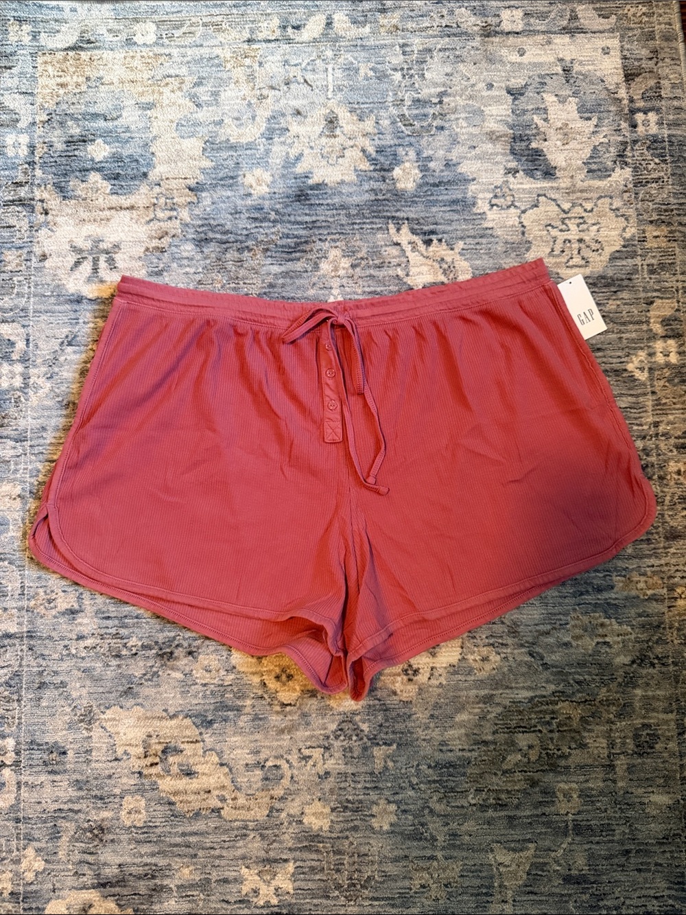 GAP Ribbed Lounge & Sleep Shorts in Dusty Rose